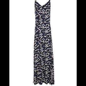 NEW-Missoni Open Back Printed Jersey Long Gown Black/Blue/White sz-medium-NWT